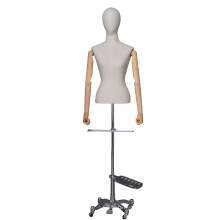 lady dressmaker virtual half size scale display dress form mannequin torso with wooden arms